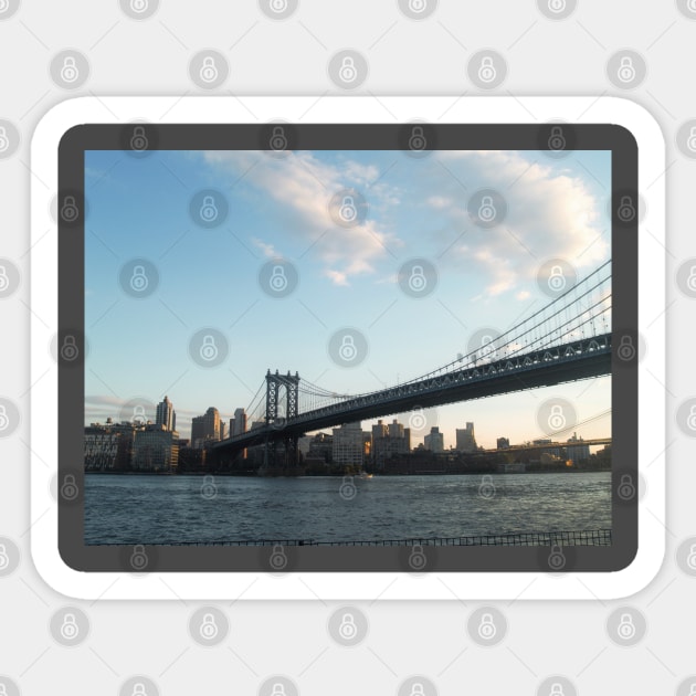 Manhattan Bridge Sticker by BenjiRetroWave